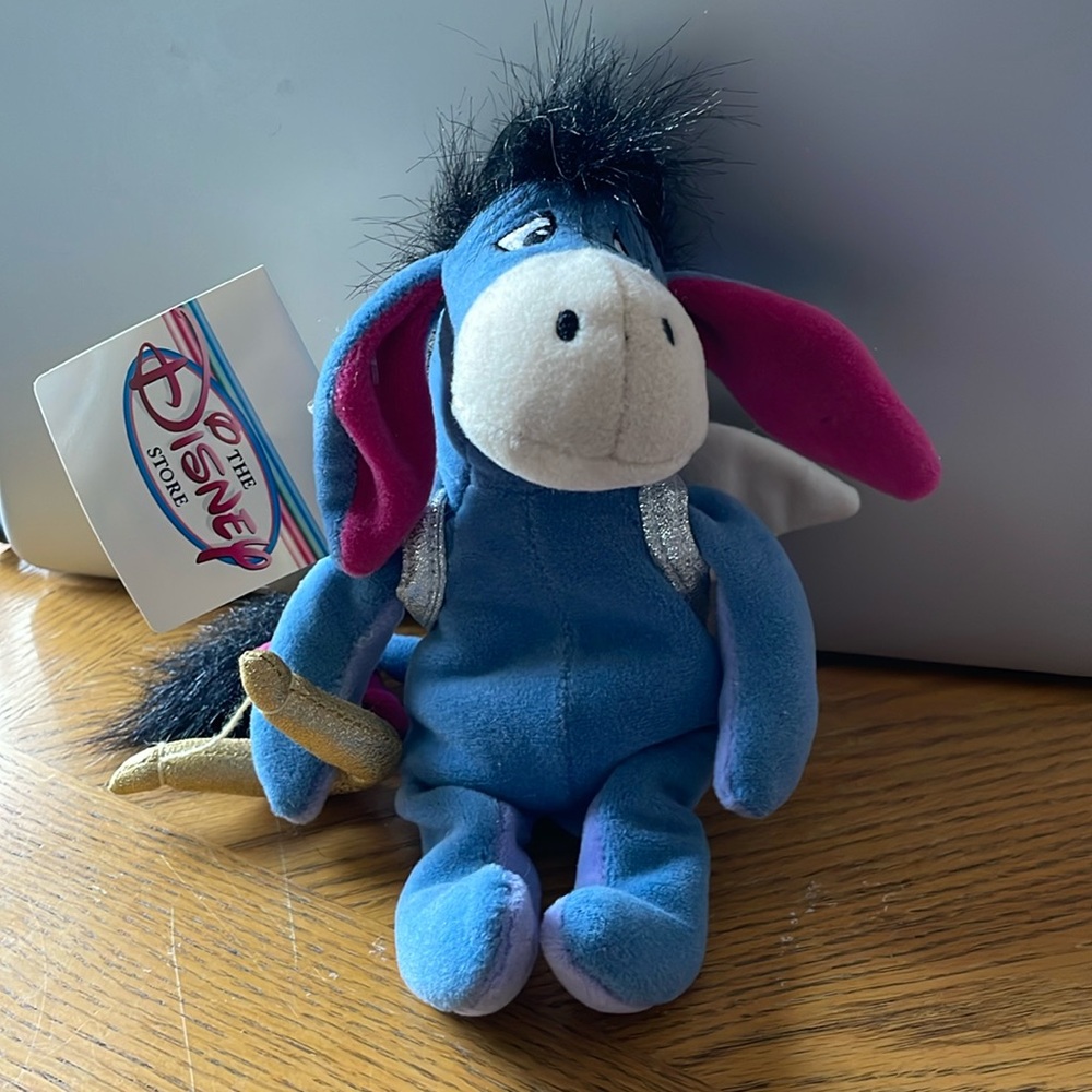 Disney Store Winnie The Pooh Eeyore Cupid Bean Bag Plush Stuffed Animal Toy 9” - Picture 1 of 4